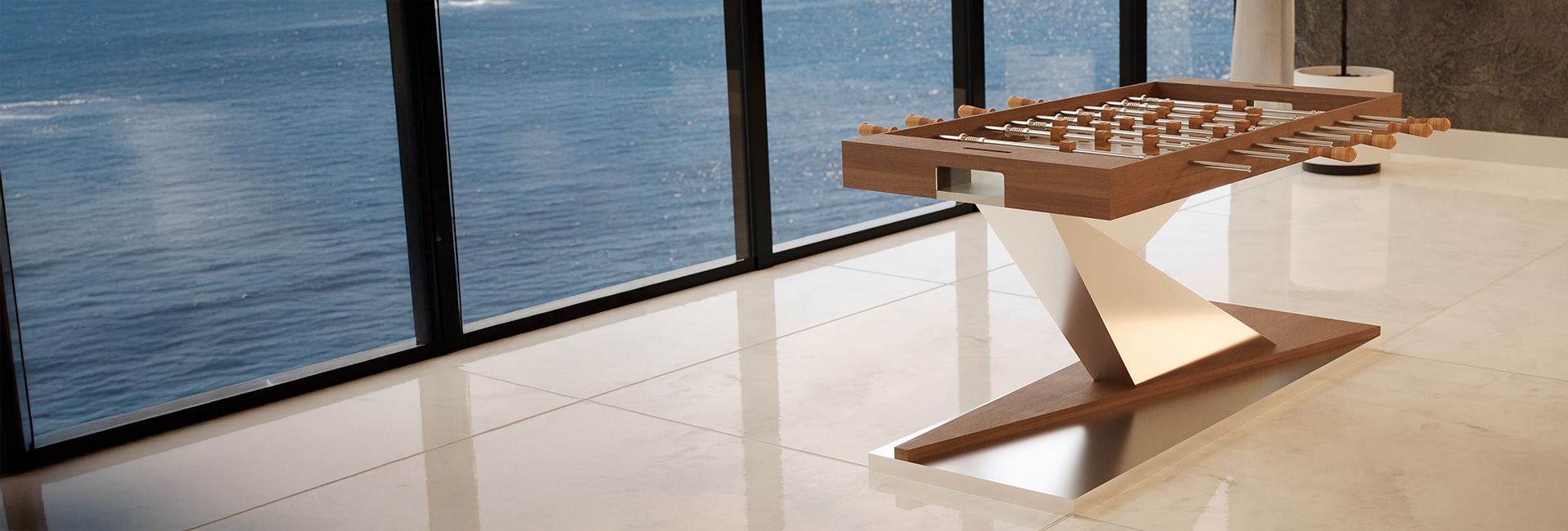 Mesa de Pebolim Opal Bretda em ambiente de luxo