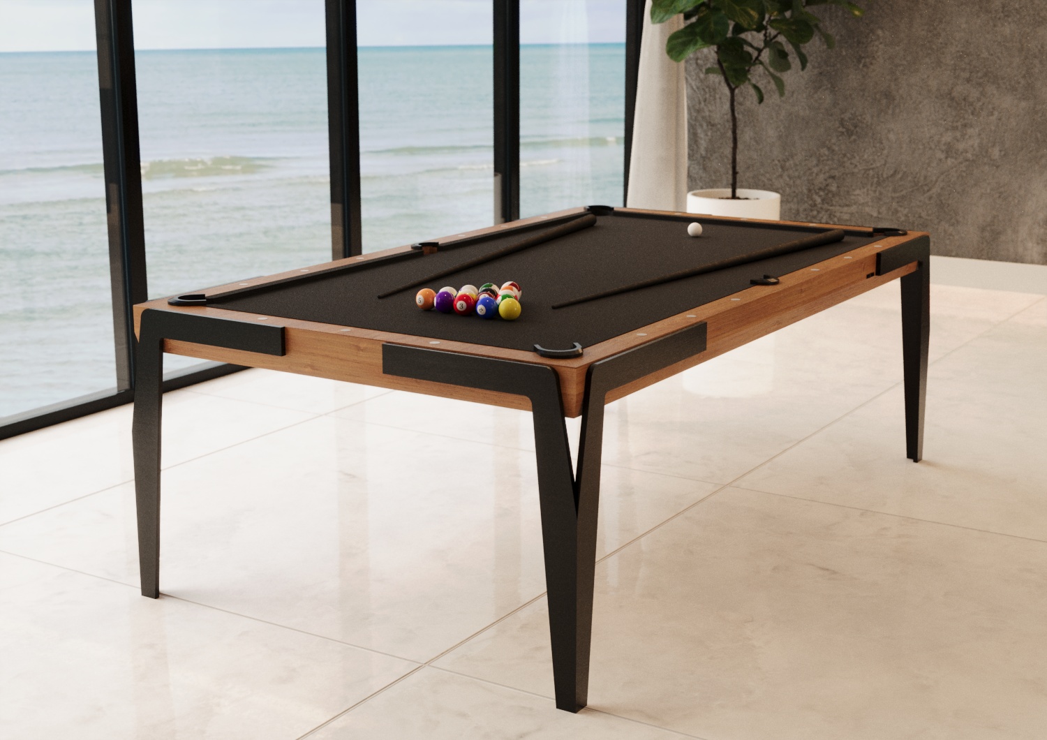 Modelo 3D mesa de sinuca Ambar Bretda para ambientacao arquitetonica